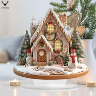 Christmas Snow House Statue - 2D Acrylic Xmas Magic House Figurine Waterproof Castle Decor