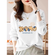 S-4XL Round Neck University T 100kg Sweatshirt White Korean Version Loose Plain Color Dropped Should