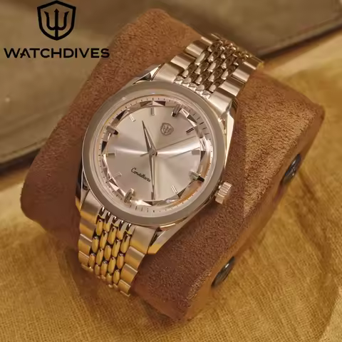 Watchdives WD1954 Rose Gold Watch 36mm VH31/VH60 Sweep Second Movement Stainless Steel Sapphire Wate