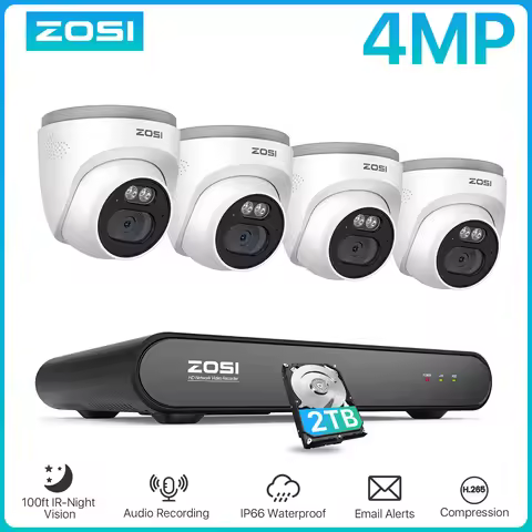 ZOSI 8CH 3K PoE Security Camera System 3K 5MP 8 Channel NVR 4MP HD Outdoor IP Cameras Dome Home CCTV