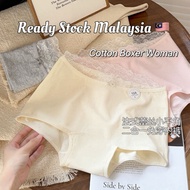 Hi.sweetie 🎀 [Ready Stock] Cotton Woman Boxer Safety Pants Cotton Woman Underwear 10A Antibacterial 