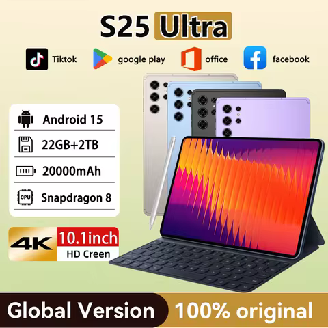 HOT Global Edition Pad S25 Ultra Original Android 15 Tablet PC 10.1 inch Snapdragon 8 20000mAh Scree