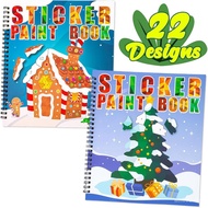 2PCS Christmas Crafts for Kids Ages 4-8 Sticker Paint Books - Includes Santa Clause Snowman Elf Gnom