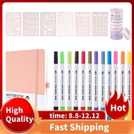 Dotted Journal Kit,A5 Hardcover Dotted Journal Notebook Numbered Pages,Dotted Journaling Kit for Beg