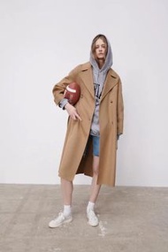 全新 ZARA 羊毛翻領毛呢歐美風大衣 外套 羊毛大衣 大衣 翻領外套 毛呢大衣 長版大衣 秋冬款 歐美風 百搭款 風衣