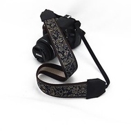 相機背帶 個性客製 可印字 真皮拼接 刺繡花紋 民族風003