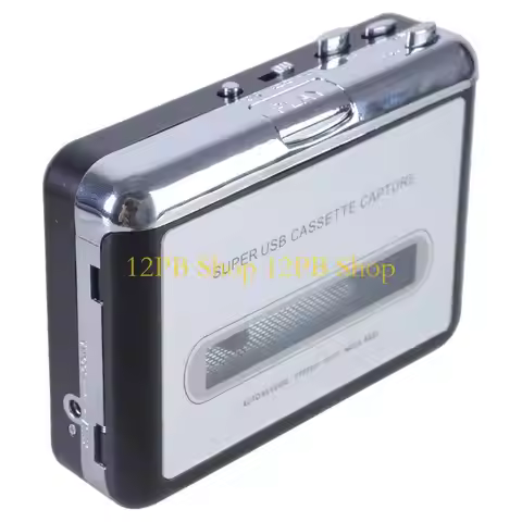 12PB USB Cassette Player Tape to Cassette to MP3 Format Converter