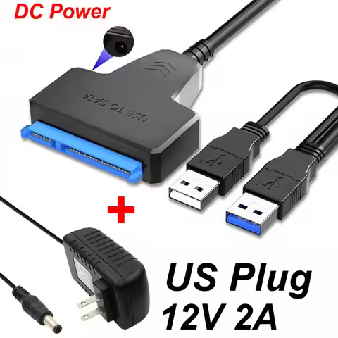 USB 3.0 TYPE-C 3.1 TO SATA Adapter 6 Gbps 2.0 2.5 External HDD SSD Hard Drive 7+15/22 Pin III Cable 