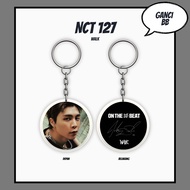 GANTUNGAN HOLOGRAM KEYCHAIN NCT 127 WALK REVERSIBLE KEYCHAIN KPOP KEYCHAIN UNOFFICIAL JAEHYUN HAECHA