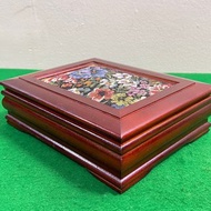 木製首飾盒 手工製作的堅固紀念品 記憶飾品 復古箱子。