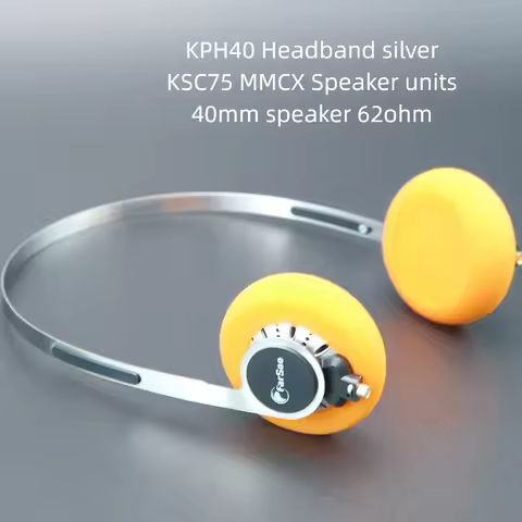 Farsoo KPH40 Headband on the ear Headset with KSC75 MMCX HiFi Speaker Unit for Deep Bass Sound Quali