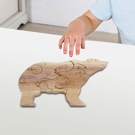 Wooden Bear Puzzle Cute Unique Keepsake Birthday Gift for Holidays Dads Moms