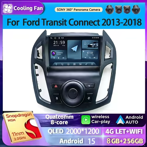 Android 15 For Ford Transit Connect Tourneo Connect 2013-2018 Carplay Multimedia Video Player Naviga