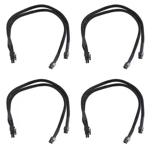 Qy-4X Dual Mini 6 Pin To 8 Pin PCI Express Video Card Power Adapter Sleeved Cable For Mac Pro Tower/