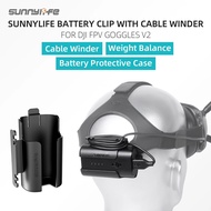 SUNNYLIFE Battery Clip Protector Case Holder Head Band Belt Strap Mount for DJI FPV Goggles V2