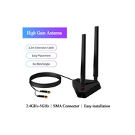 【Mave123】 WiFi Antenna RP-SMA Male Connector Dual Band 2.4GHz 5GHz For AX210 AX200 -E WiFi Network A
