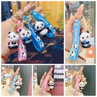 BRUCE1 Cute Anime Panda Car Key Chain, Jewelry PVC Cartoon Anime Panda Keychain, Panda Keyring Panda Soft Animal Lovely Panda Bag Pendent Christmas Gift