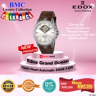 Edox Men's 85008 3 AIN Open Heart Automatic Grand Ocean Watch NEW