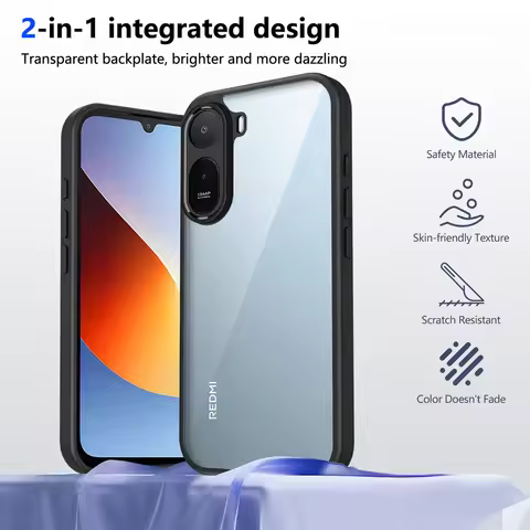 Luxury Transparent PC+TPU Phone Case for Xiaomi Redmi A7 Pro A5 15C 4/5G POCO C85X X8 ProMax X7 F8 U