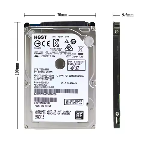 OEM For HGST Laptop Hard Drive 500GB 2.5 "Internal Hard Drive SATA3 6Gb/S 16M Cache 5400RPM Suitable