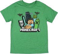Minecraft Boys Steve Creeper Zombie Enderman Skeleton Tee T-Shirt Crewneck
