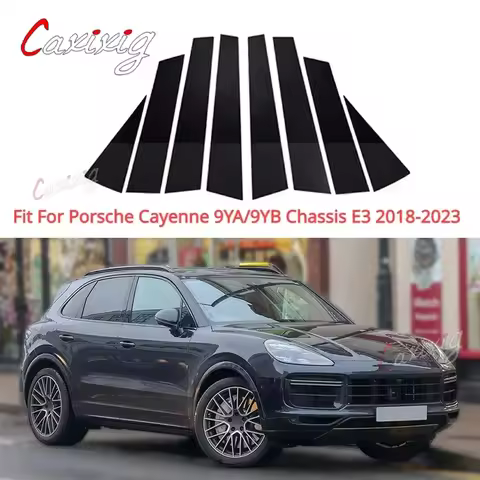 Glossy Black For Porsche Cayenne 9PA 92A 9YA/9YB Chassis E1 E2 E3 2003-2023 Pillar Posts Window Door
