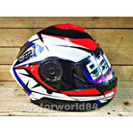 MHR HELMET FULL FACE FLIP UP DOUBLE VISOR FU926 WHITE RED E MARK ER6 DUKE MT15 KR150 MT25 R15 Z900 E