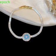 EPOCH Devil's Eye Bracelet, Luxury Vintage Imitation Shell Rhinestone Devil's Eye Bangle, Aesthetic 