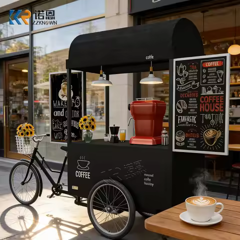 Hot Sale Commercial Coffee Gelato Ice Cream Display Freezer Cart Custom Drink Popsicle Ice Cream Car