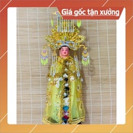 Yellow Ao Dai of Mao Dieu Tri, Lord of the Land, Five Elements, 42cm high