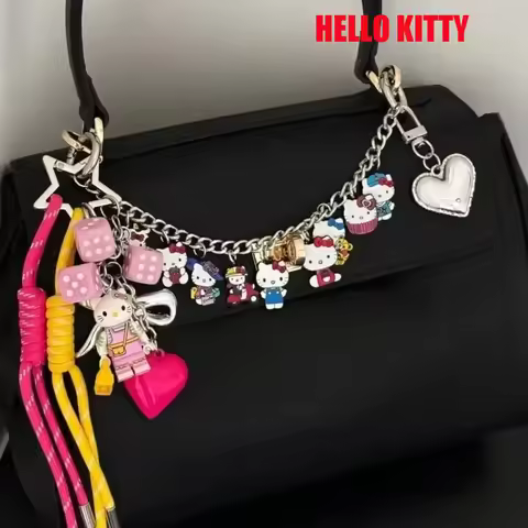 Sanrio Hello Kitty 50th Anniversary New Bag Accessories Pendant Anime Backpack Decoration Cute Carto