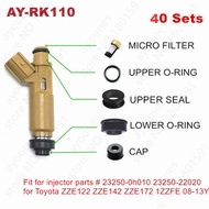 40sets fuel injector repair kits for Toyota Corolla Avensis Celica RAV4 ZZE1222 ZZE142 ZZE172 1ZZFE 