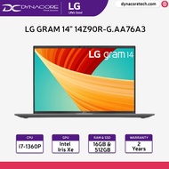 【Pre-Order】 DYNACORE - LG gram 14Z90R-G.AA76A3 (Intel Core i7-1360P / 16GB / 512GB SSD / Windows 11 Home) 14-inch Laptop - Charcoal Grey