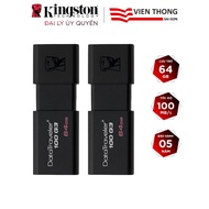 Set of 2 USB 3.0 Kingston DT100G3 64GB upto speed 100MB/s - Official distributor