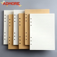 ADMORE 80Sheets Notebook Refill Paper, Horizontal Line/Blank A5/A6/A7 Loose Leaf Paper, Simple Kraft