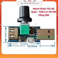 [Embedded Programming A-Z][G38] FAN Speed Adjustment Circuit - FAN 2.5-8V 5W USB Port