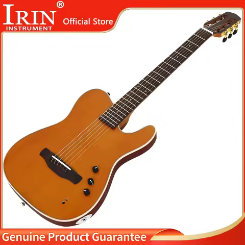 IRIN 39 Inch Silent Classical Guitar 6 String Spruce Top Okoume Wood Back Guitar with Bag Amplifier 