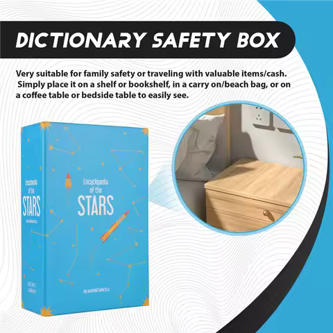 Dictionary Book Safe Storage Box, Safe With 3 Digital Combination Lock, Anti-Theft Safe Secret Box