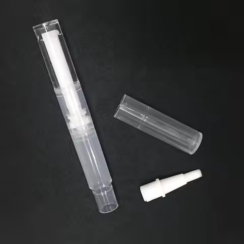 Empty Nail Oil Pen with Brush Transparent Twist Cuticle Oil Pen Cosmetic Container Pen Lip Gloss Tub
