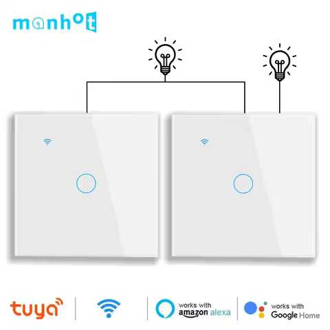 Smart Life Tuya WiFi Light Stair Switch 2Gang 1/2/3Way Control Smart Wall Wireless House Touch Cross