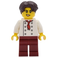 Original Lego Creator - Tudor House Chef (White Torso with 8 Buttons, Dark Red Legs) 10350 Minifigur