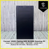 Corsair 200R Casing MSI B150M Gaming Intel Core i5-6500 3.2GHz 8GB RAM 240GB SSD Radeon RX 570 4GB G