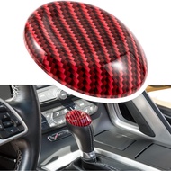 E-cowlboy Carbon Fiber Gear Shift Knob Head Cover Trim Sticker for Chevrolet Corvette C7 Z06 Z51 ZR1