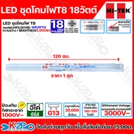 HITEK ชุดหลอดไฟพร้อมราง หลอดไฟ LED T8 ขั้ว G13 ขนาด 18W เข้าไฟ 2 ด้าน (หลอดยาว) มอก.1955-2551 ความสว