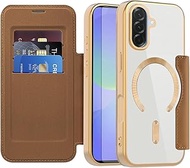 Asuwish Phone Case for Samsung Galaxy A56 5G Magnetic Wallet Cover with Tempered Glass Screen Protec