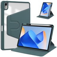 Huawei Honor Pad X9 Case with Pencil Holder 360 Rotating Acrylic Clear Back Book Stand Cover For Hon