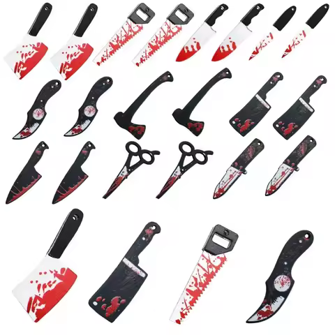 20pcs Resin Halloween Imitation Bloody Knife Charm Cool Dagger Pendant For Earring Bracelet Necklace