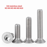 【♚】High Quality M3 M4 M5 M6 M8 M10 Gb2673 316 A4 Marine Grade Stainless Steel Six-lobe Torx Flat Cou