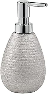 Gedy Silver, G-Astrid Soap Dispenser for Bathroom, Size 16.6 x 8.3 x 8.3 cm, Weight 0.226 kg, Cerami
