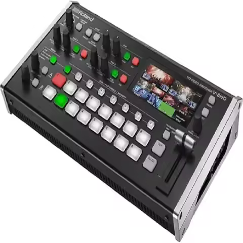 High Quality Rolands V-8HD Video Switcher with AKG K-240 Studio Pro Headphones & 10-Pack Straps Bund